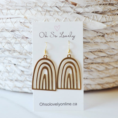 Stevie Brass Rainbow Earrings