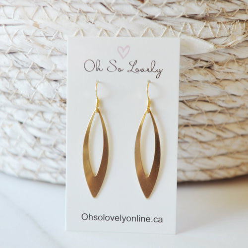 Olive Brass Dangle Earrings