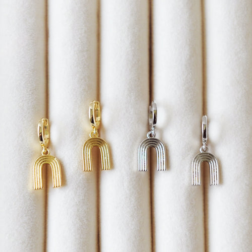Skylar Rainbow Huggie Hoops