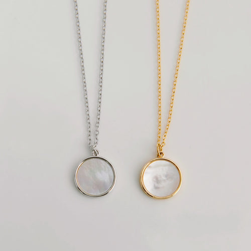 Anna Mother of Pearl Disc Necklace