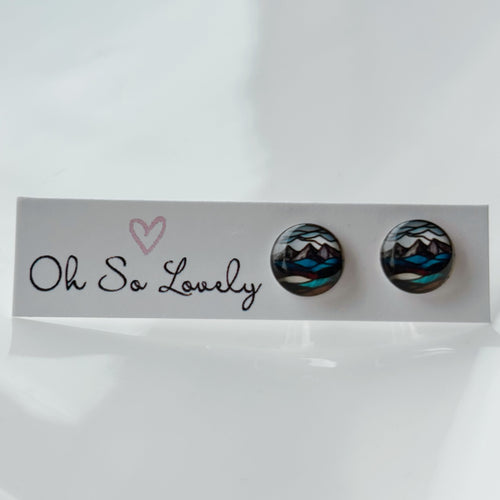Three Sisters Mountain Stud Earrings