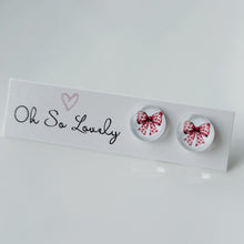 Pink Bow Stud Earrings