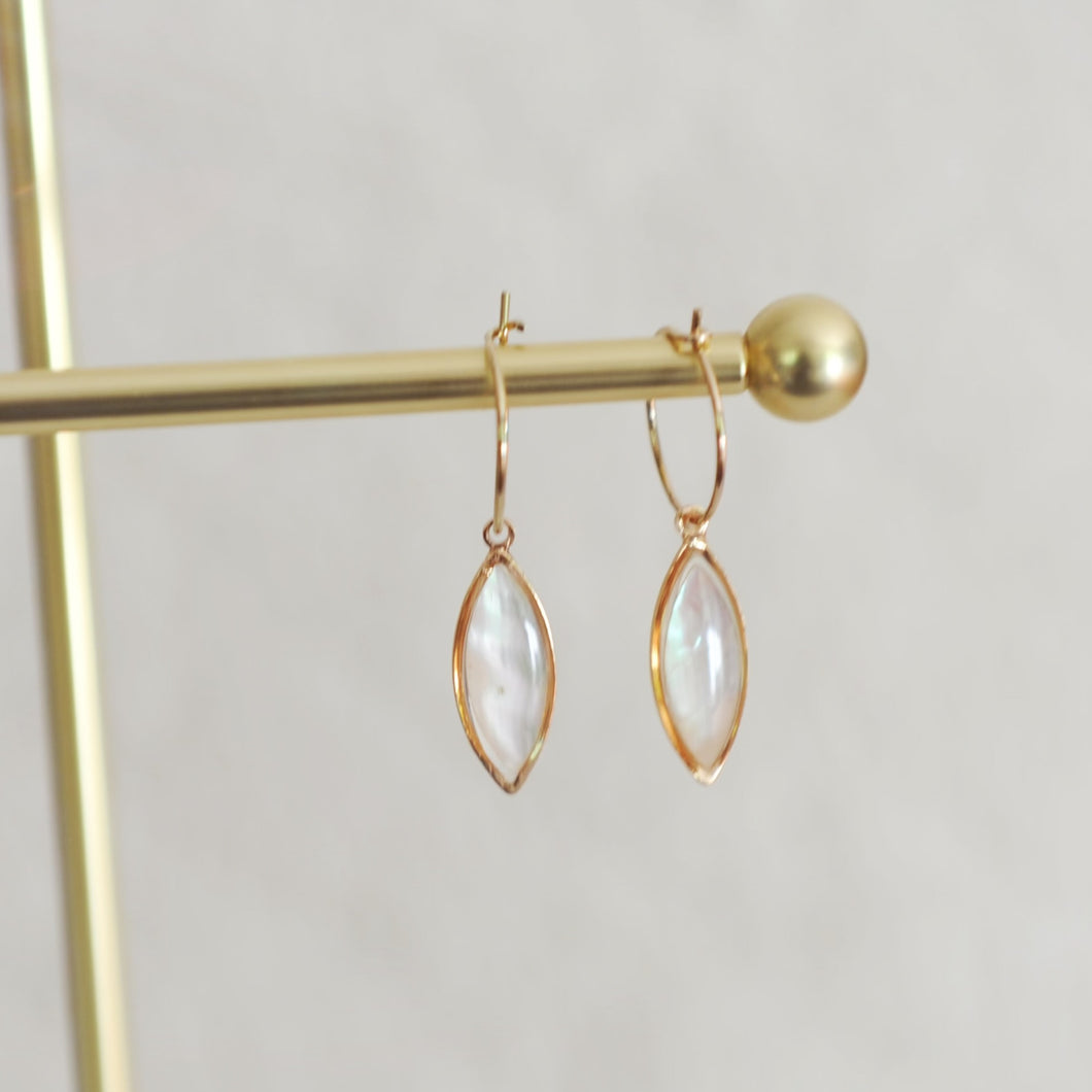 Wilma Mother of Pearl Hoop Earrings