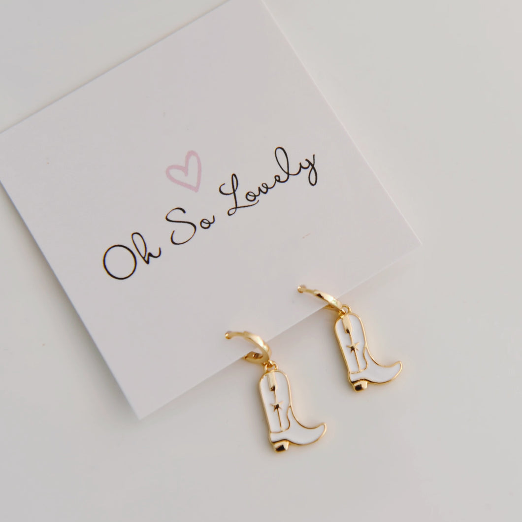 Kataleya Cowboy Boot Huggie Hoops