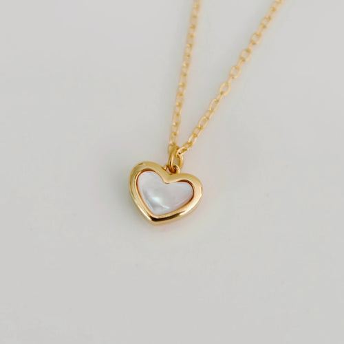 Aisha Mother of Pearl Heart Necklace