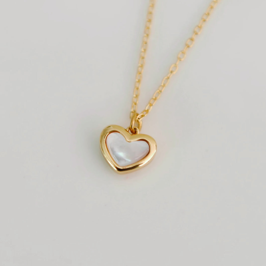 Aisha Mother of Pearl Heart Necklace
