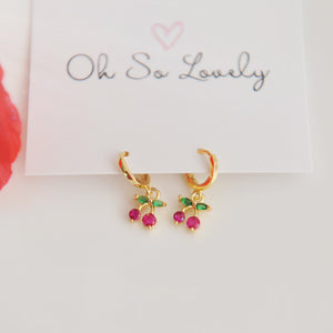Annie Cherry Huggie Hoops