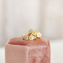 Shasta Daisy Huggie Hoop Earrings