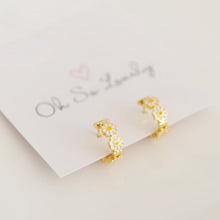 Shasta Daisy Huggie Hoop Earrings