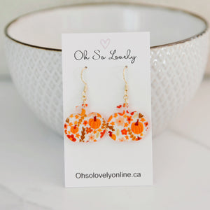 Reese Pumpkin Acrylic Drop Earrings