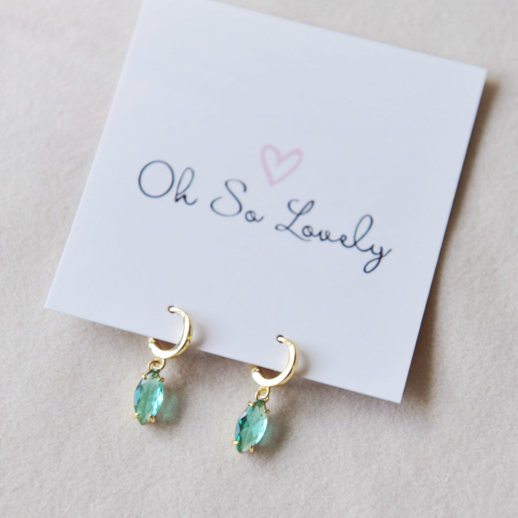 Imogen Mint Marquee Huggie hoops