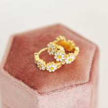 Shasta Daisy Huggie Hoop Earrings