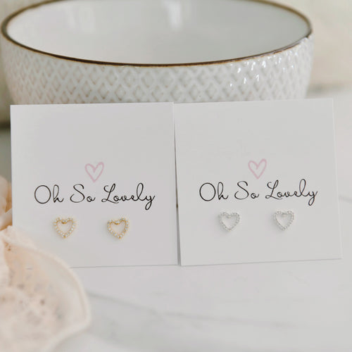 Jane diamond heart studs