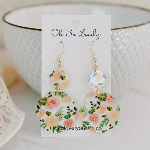 Maggie Floral Acrylic Drop Earrings