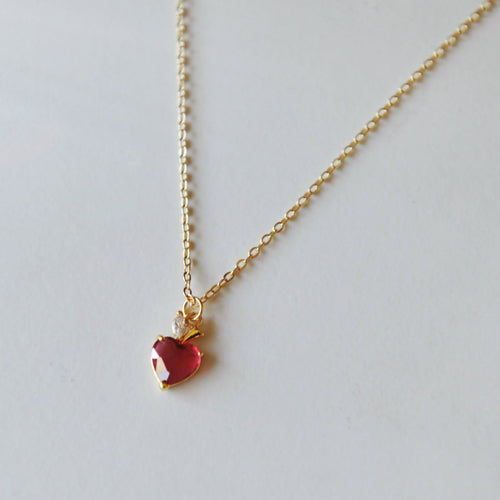 Red Heart Apple Necklace