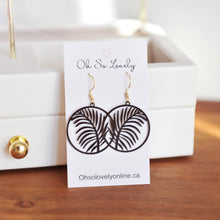 Noor Black Tropical Leaf Drop Earrings 