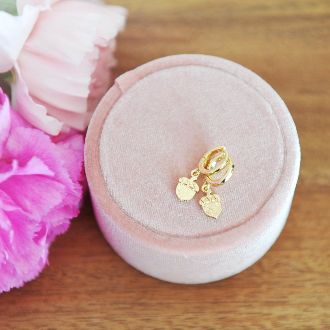 Acorn Huggie Hoop Earrings