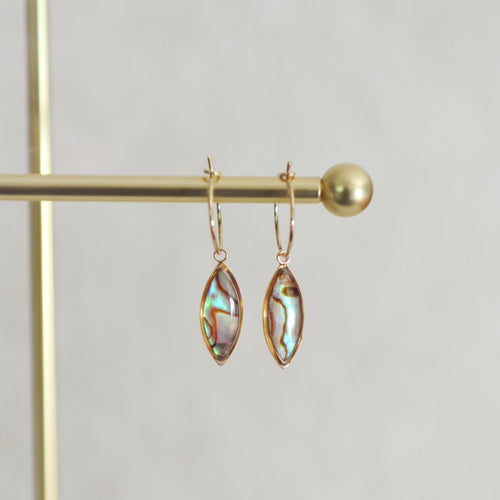 Florence Abalone Shell Hoop Earrings