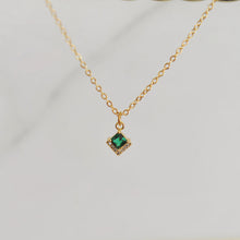 Jessa Tiny Emerald Charm Necklace 