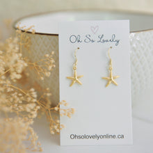 Textured Starfish Drop Earrings