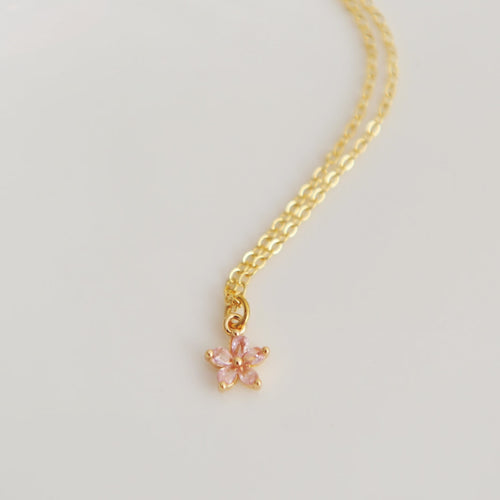 Aurelia Pink Flower Necklace