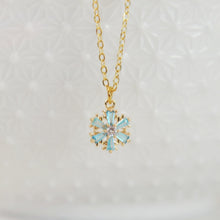Elsa blue crystal snowflake necklace