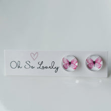 Spring Pink Butterfly Stud Earrings