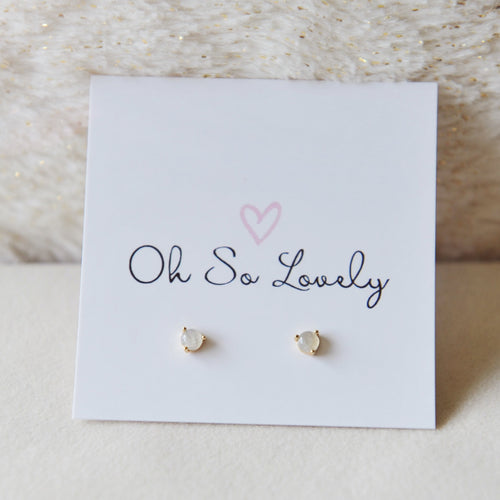 Labradorite Dainty Stone Earrings