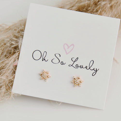 Winnie Crystal Snowflake Stud Earrings