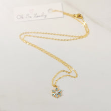 Elsa blue crystal snowflake necklace