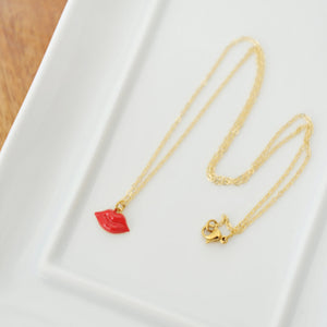 Red Lips Necklace