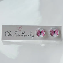 Spring Pink Butterfly Stud Earrings