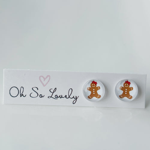 Gingerbread Girl Stud Earrings