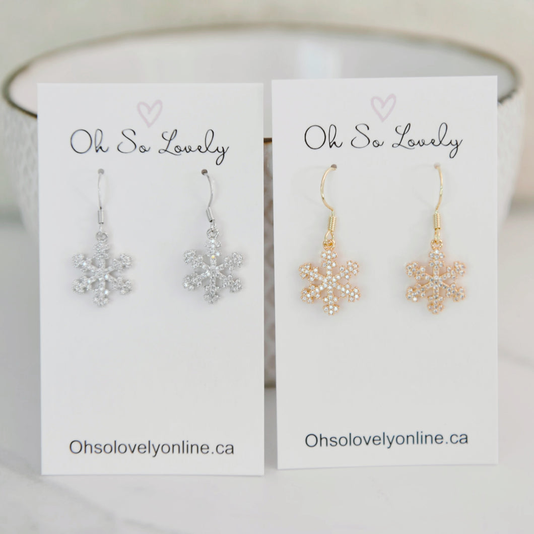 Aspen Snowflake Drop Earrings