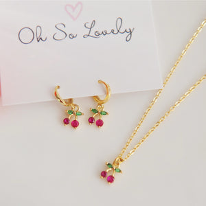 Annie Cherry Huggie Hoops