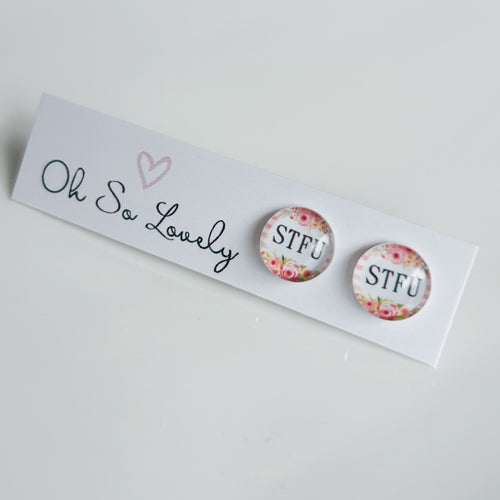 STFU Humour Stud Earrings