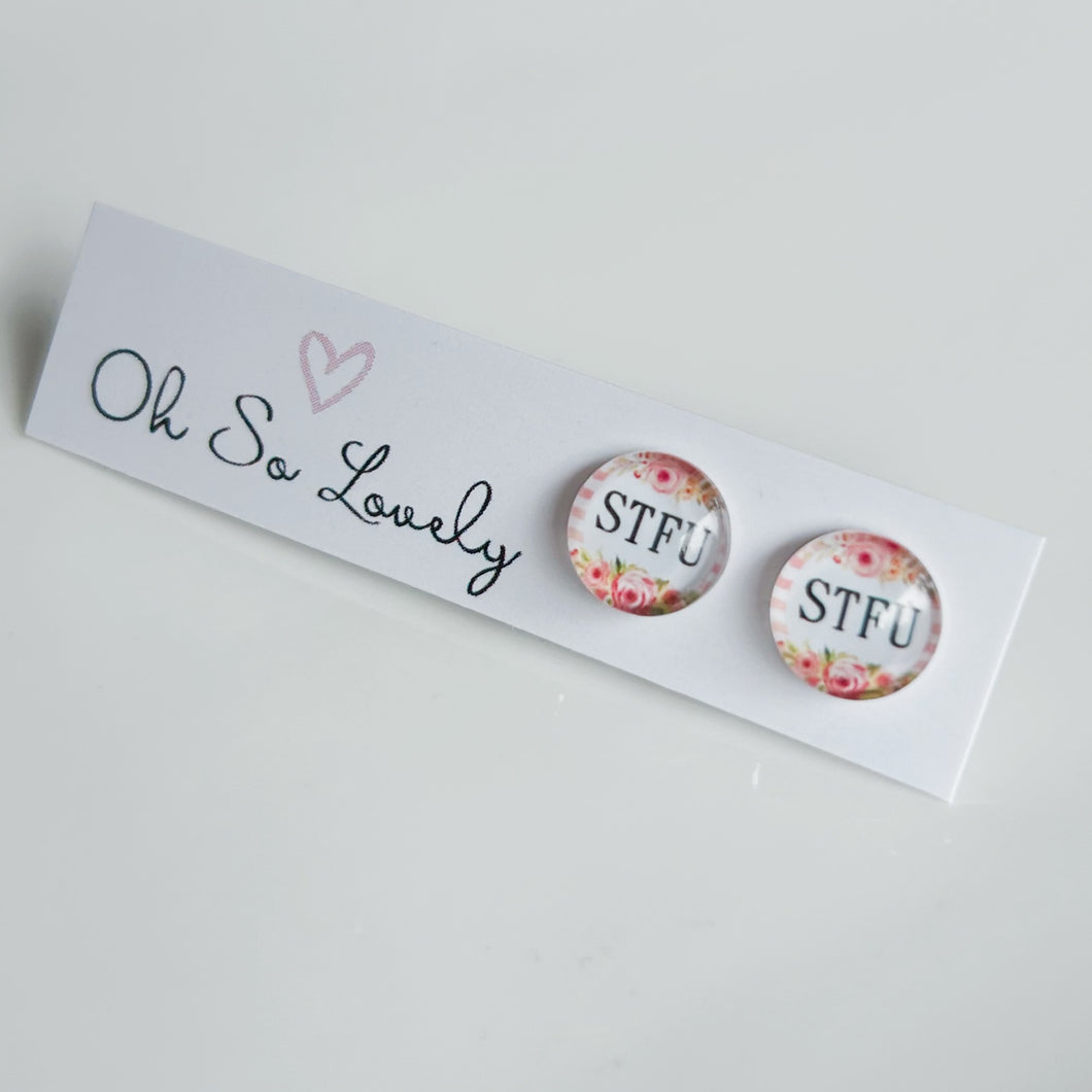 STFU Humour Stud Earrings