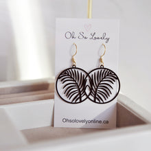 Noor Black Tropical Leaf Drop Earrings 