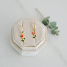 Cordelia, mini floral huggie hoops