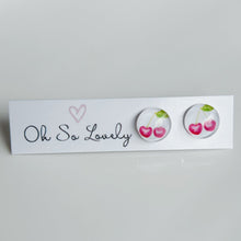 Pink Cherries Stud Earrings