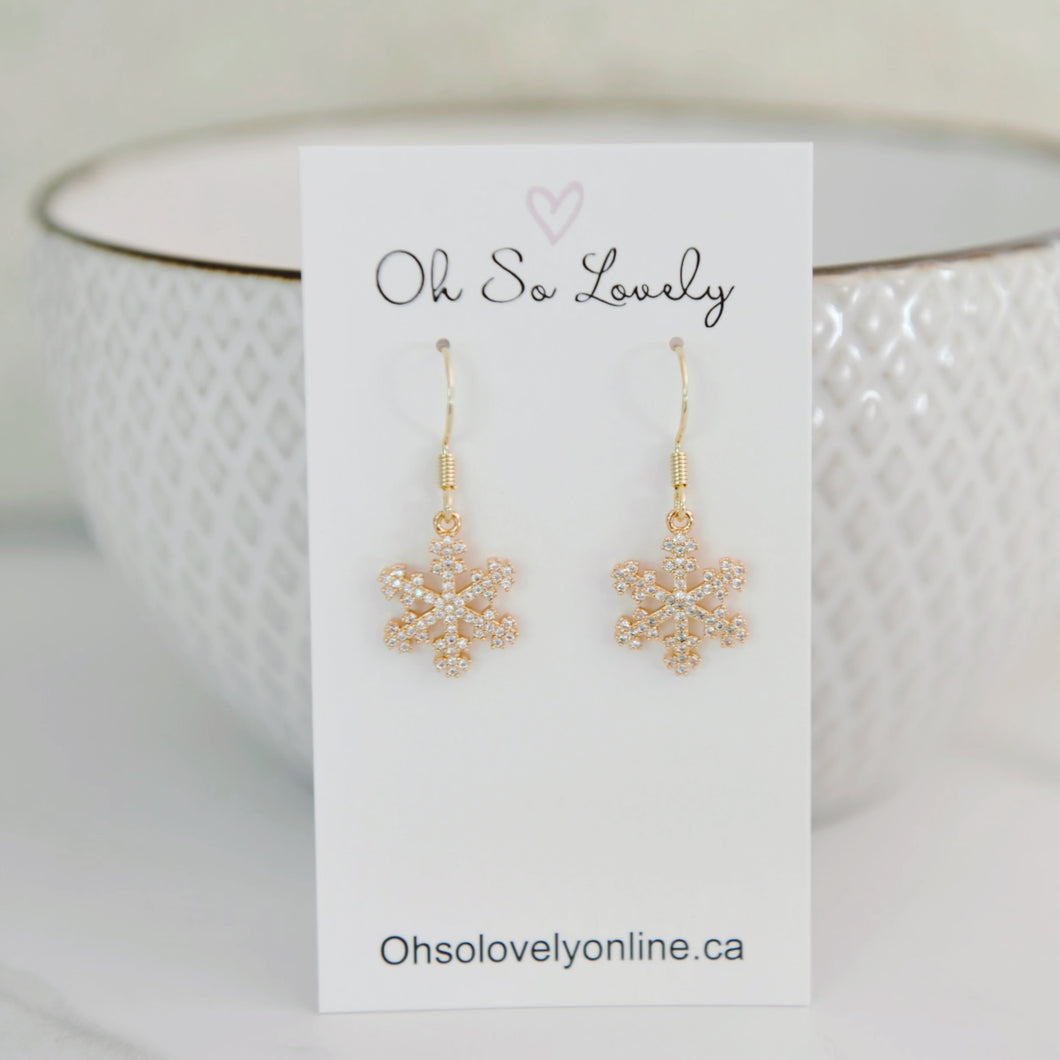 Aspen Snowflake Drop Earrings