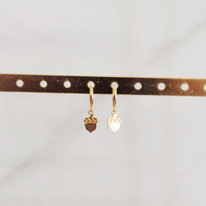 Acorn Huggie Hoop Earrings