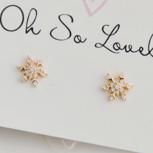 Winnie Crystal Snowflake Stud Earrings
