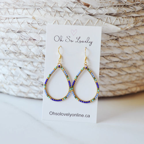 Vera Beaded Teardrop Hoop Earrings
