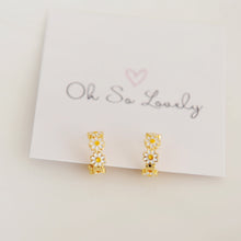 Shasta Daisy Huggie Hoop Earrings
