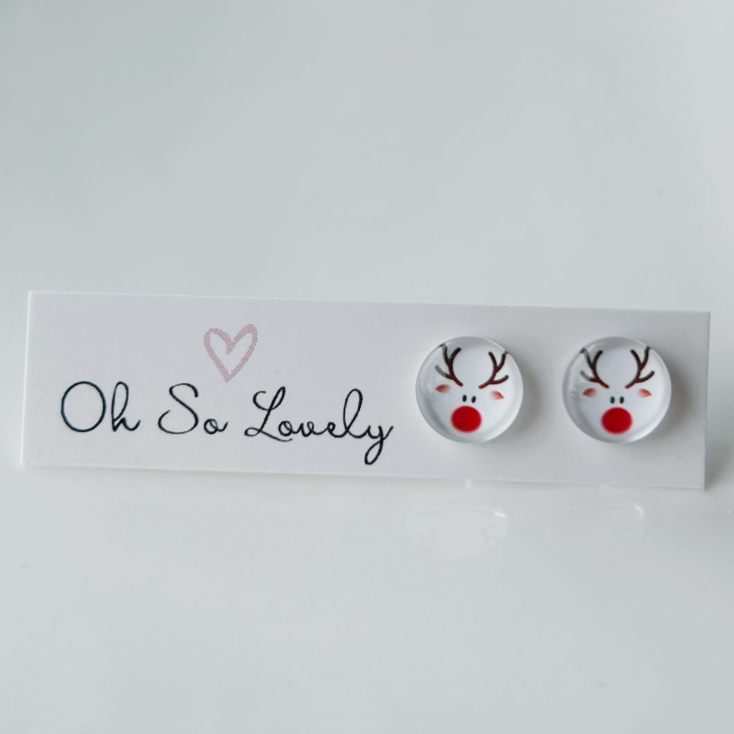 Rudolph Reindeer Stud Earrings