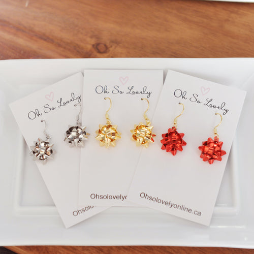 Party Bow Drop Earrings