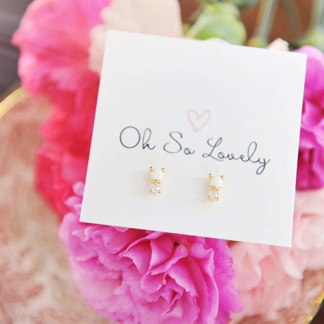 Lucy Opal Stud Earrings
