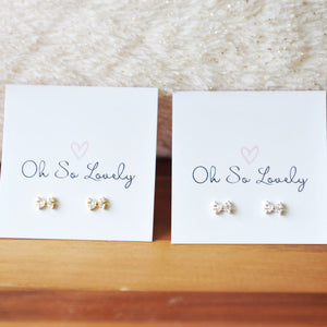 Elsie Crystal Bow Stud Earrings