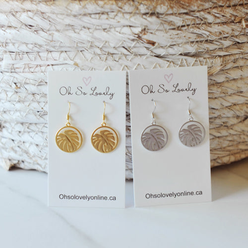 Maeve Monstera Earrings